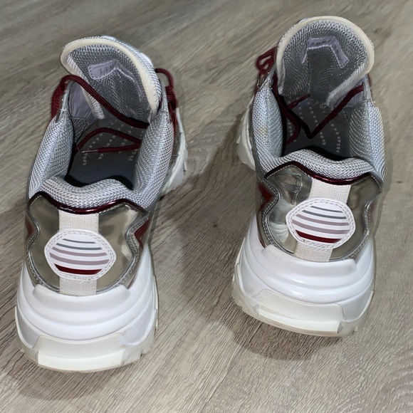 VALENTINO GARAVANI Sneaker Climber Sliver/Burgundy EUR 38.5 USA W8-8.5 M 7-7.5 - Picture 3 of 16